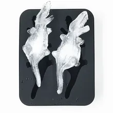 New Silicone Tray Ice Cream Maker Party Drinks Trays Molds Kitchen Bar Tool 3D Animal Ice Molds Crocodile-Shaped Mold2049