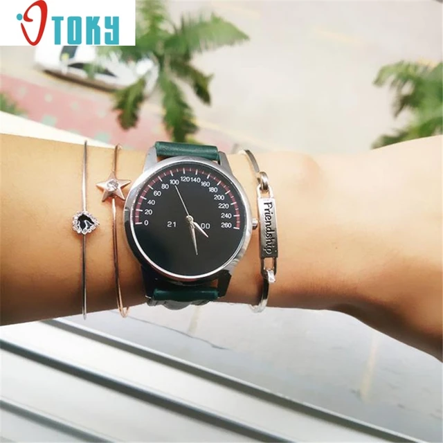 Hot hothot Wristwatch Bangle Bracelet Watches Women Ladies Leather Band Analog Q Hot hothot Wristwatch Bangle Bracelet Watches Women Ladies Leather Band Analog Q