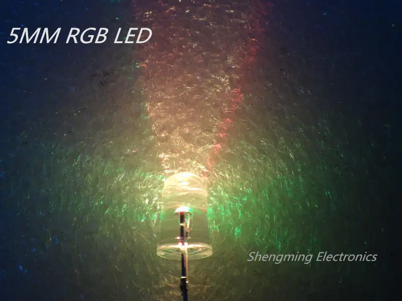 100 шт. 5 мм RGB 2 контактные круглсветодиодный ные лампы медленной вспышки Радуга