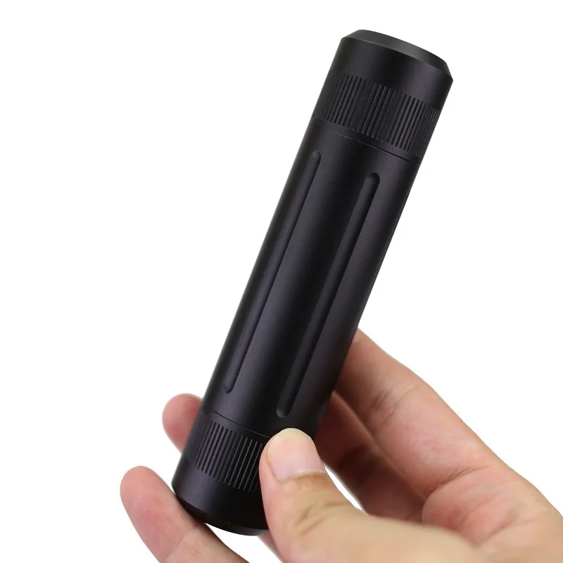 Black CNC aluminum alloy waterproof cans head and tail detachable sealed pill box portable container small storage bottle