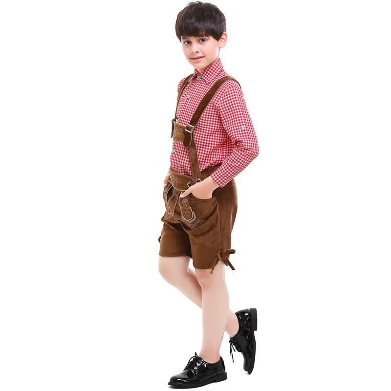 Umorden/Детский Костюм Октоберфест; Lederhosen Bavarian; Немецкий фестиваль пива; косплей для мальчиков-подростков