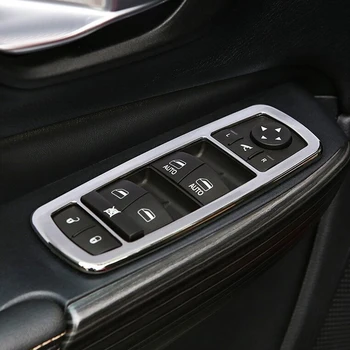 

ABS Chrome For Jeep Cherokee KL 2014 2015 2016 2017 2018 Accessories LHD Door Window Glass Lift Control Switch Panel Cover Trim