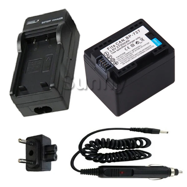 BP-727 Батарея + Зарядное устройство для Canon LEGRIA HF R36, r37, r38, r46, R48, r306, r406 и LEGRIA HF M52, m56, m506, M60 HD видеокамера