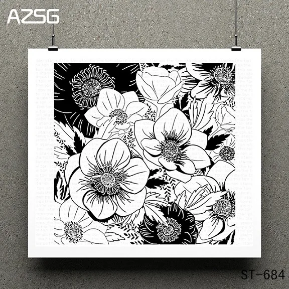 AZSG красивые цветы прозрачный штамп/печать для DIY скрапбукинга/фотоальбом Декоративные прозрачные штамп листы