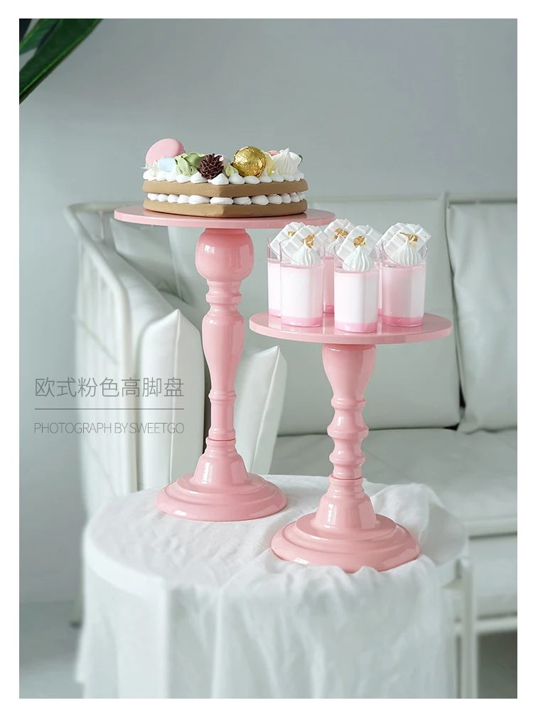 ヨーロッパピンクケーキスタンドウェディングケーキテーブル装飾 