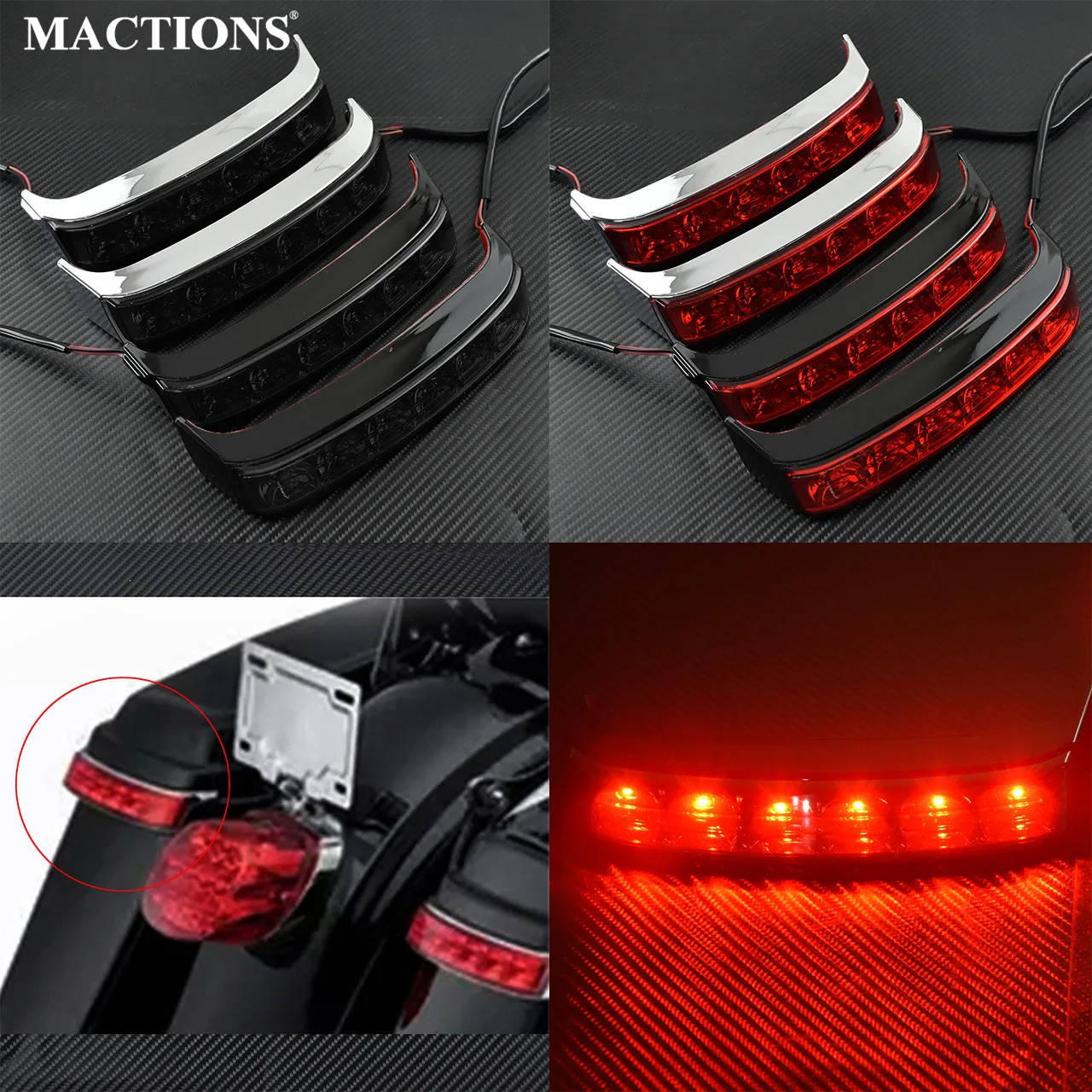  Motorcycle Led Saddle Bag Turn Lamp Light Run Brake Light For Harley Touring Road King FLHR 14-18 C - 32961876995