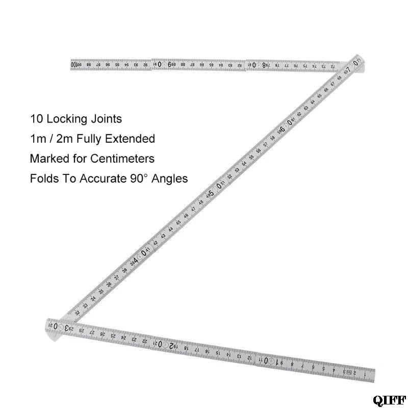 1 м 2 м 10-parts складные плотники линейка легкая компактная измерительная палка скользящая складывающаяся для деревообработки Jun21