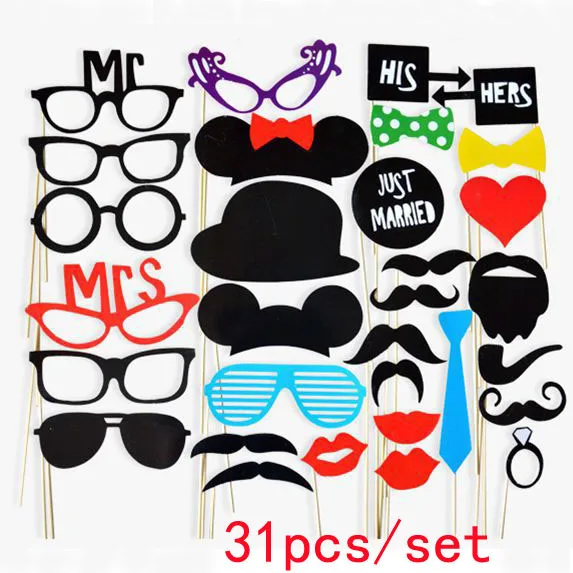 Весело Свадебные украшения Photo Booth Реквизит DIY Mr Mrs маска очки Photobooth реквизит фото аксессуары свадебное мероприятие вечерние Декор