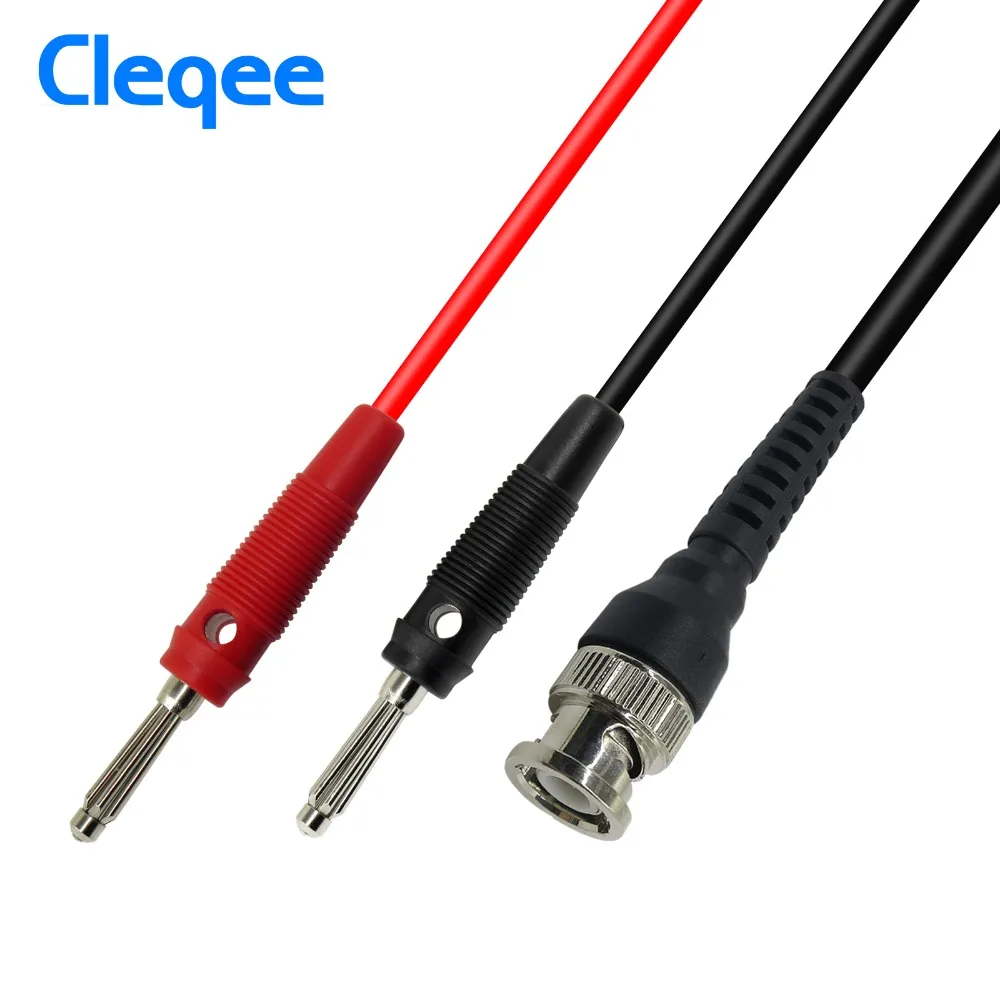 

Cleqee P1008A BNC Q9 To Dual 4mm Stackable Banana Plug With Test Leads Probe Cable 120CM