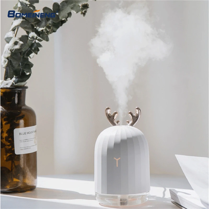 Comprar Difusor aromaterapia con lámpara humidificador de aire de ciervo blanco de Navidad de 220ML de bomeinfeng