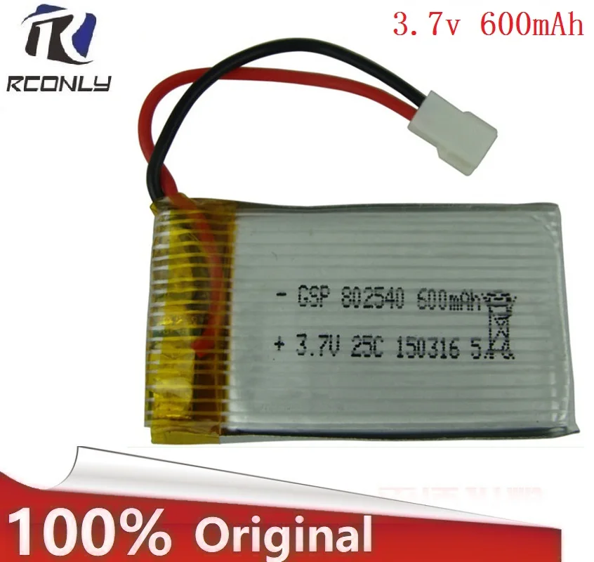 

3.7V 600mAH Lipo Battery For Syma X5C X5SW ZK905 M68 Remote Control Aircraft li-po battery 3.7 V 600 mAH XH Plug 25C 802540