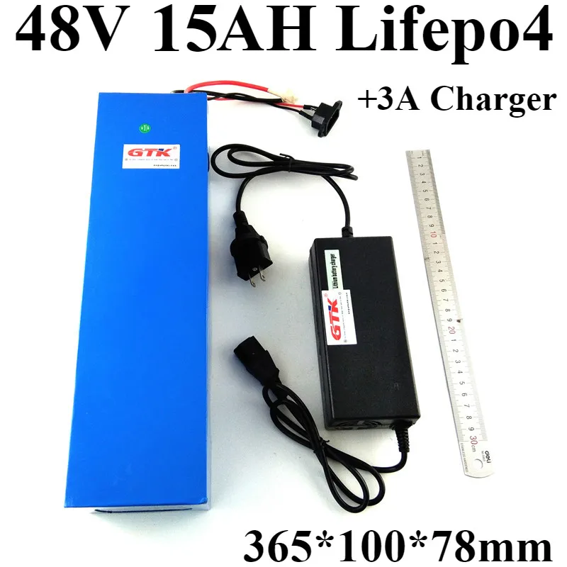 

48V Lifepo4 bateria 48v 15ah battery +3A Charger for replacement 48V 1500W 960W Electric bike scooter Motorcycle Tricycle LED EV