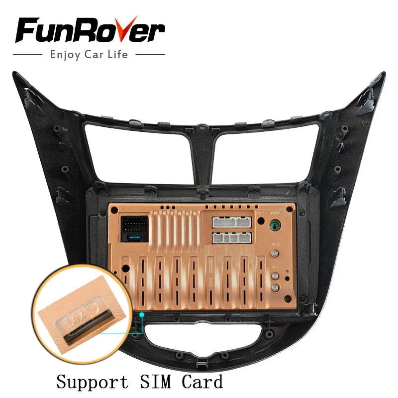 Cheap Funrover Android9.0 8 Core 64G Car Radio DVD Multimedia Player For Hyundai Solaris Verna Accent 2011-2015 DSP GPS Navigation IPS 5