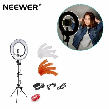 

Neewer 36W 5500K 35cm LED Ring Light and Light Stand Lighting Kit w/ Soft Filter,Hot Shoe Adapter,Bluetooth Receiver US/EU Plug