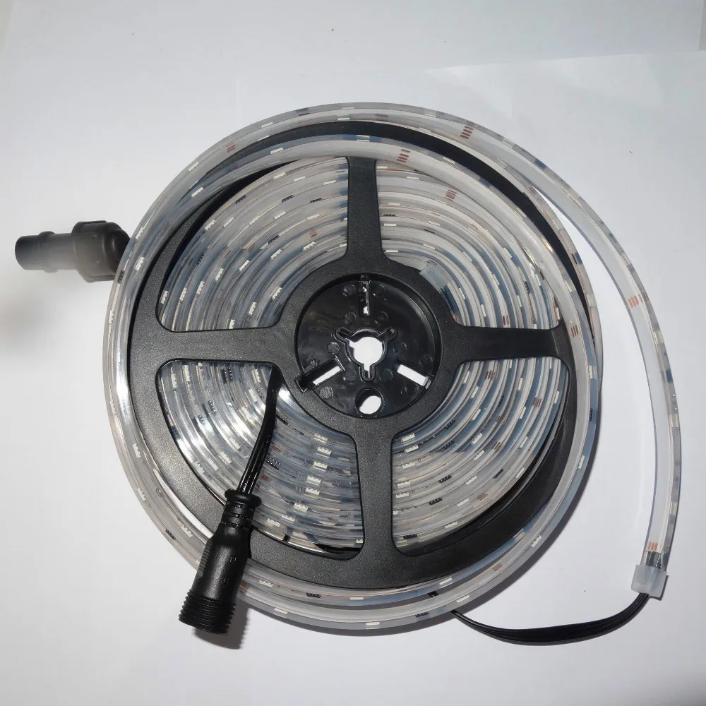 

5m DC12V WS2811 300LEDs (20pixes/m) IP68 full color;epoxy resin filled WHITE PCB digital strip;with 20cm 3core 13.5mm pigtail
