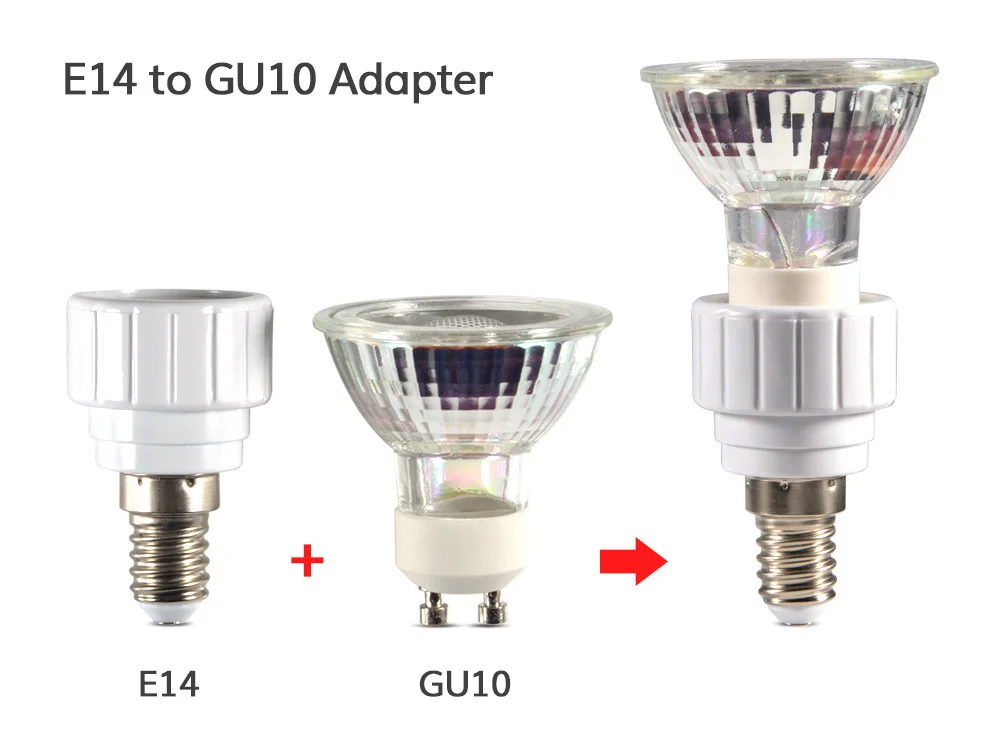 1 шт. E14 к GU10 Light Base Converter светодио дный адаптер для лампы разъем преобразования света Цоколь для ламп винт адаптер