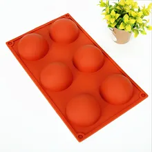 

29*17*3.5cm 6 Grid Roung Shape 3D Silicone Cake Mould Pastry Bakeware Dessert Chocolate Baking Tools Cake Pan DIY Cake Mold