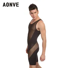 Aonve Для мужчин комбинезон нижнее белье Full Body Shaper жилет Человек Сексуальная Перспектива установки Shaperwear Hombre тонкие модные боди M-XL