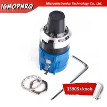 3590s-2 3590s precisão multiturnio potenciômetro, 10 anel ajustável resistor + 1 peça turnos contagem indicador rotativo 6.35mm botão