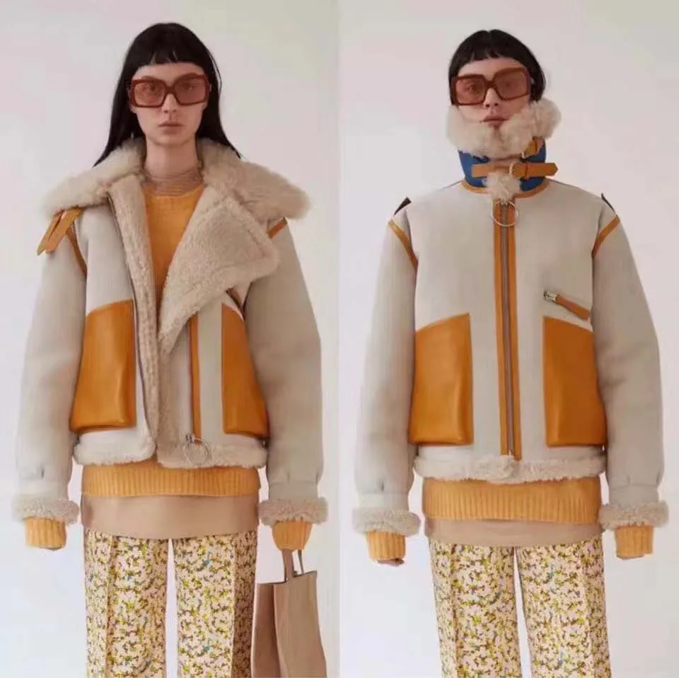 

2018 Fur one the new women's winter coat warm fashion female jacket trend locomotive high street handsome jackets for women