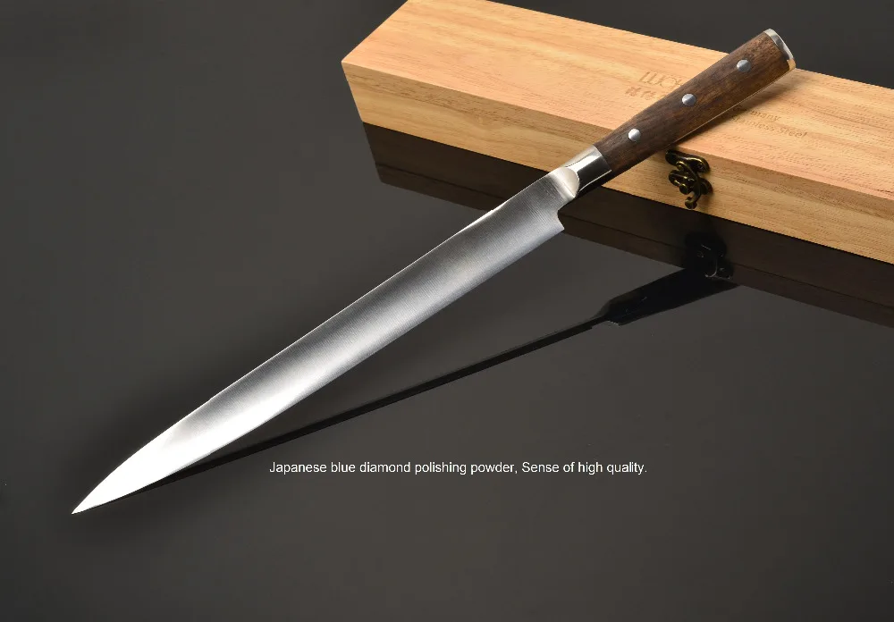Японский Нож для суши Yanagiba, кухонный японский нож сашими, филе рыбы, лосося, ножи, немецкий 1,4116, нож из нержавеющей стали, 8 г