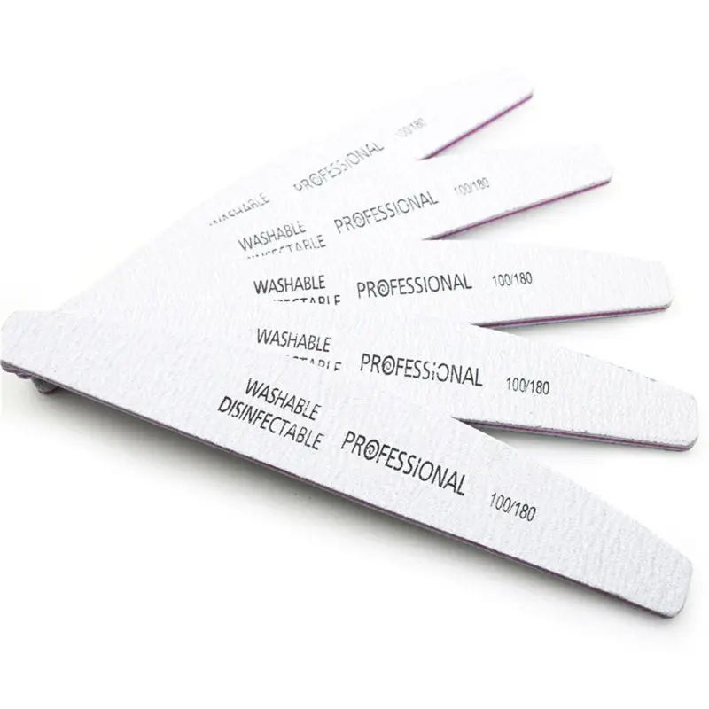 

2 pc Nail File 100/180 Grit Sanding Buffing Washable Professional Nails Manicure Tool