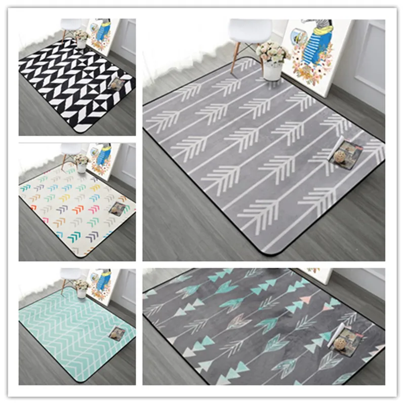 GrayGeometricarrowCarpetsForKidsLivingRoomHomeBedroomCarpets