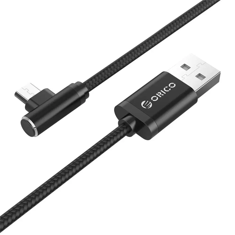 ORICO Micro usb кабель для зарядки 2.4A Быстрая зарядка USB кабель для передачи данных мобильный телефон зарядный кабель для samsung HUAWEI XIAOMI - Цвет: Black