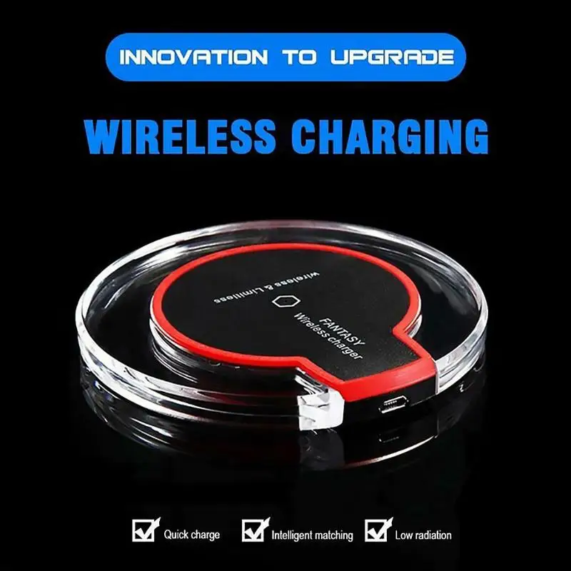 K9 Kristall Telefon Drahtlose Ladegerät Adapter QI USB Schnelle Lade Für Iphone 6/7/8/X Stecker sam