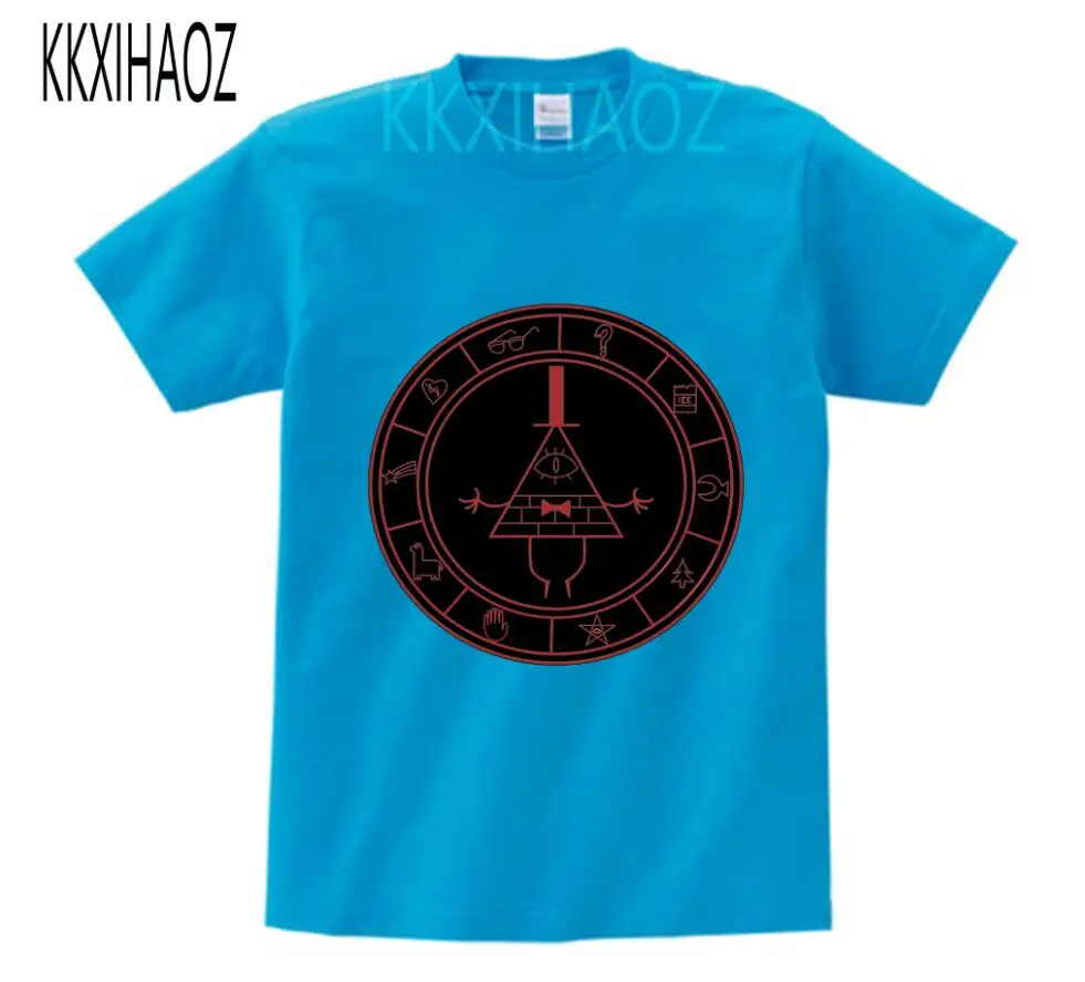 blue childreT-shirt В году, новая футболка для мальчиков Гравити Фолз Билла хлопок с коротким рукавом футболка детская одежда для мальчиков с рисунком NN - Цвет: blue childreT-shirt