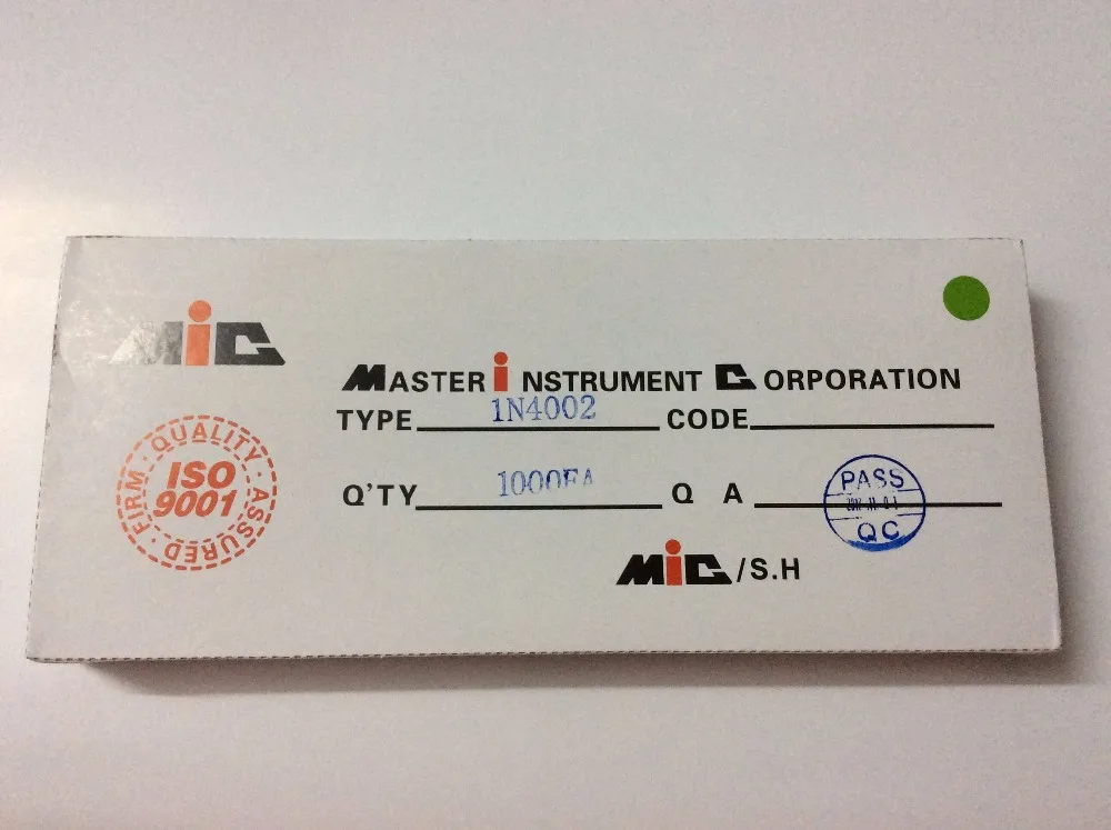 Совершенно новый 1N4002 1N-4002 1N 4002 DO-41 1A 100V MIC DIP выпрямитель диода IN4002 1000 ⑤ коров. |