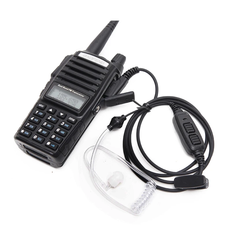 Baofeng UV-82 Plus Dual PTT Walkie Talkie 8 Вт Мощный УКВ 10 км портативный CB портативный BF-UV82+ Акустическая трубка-наушник