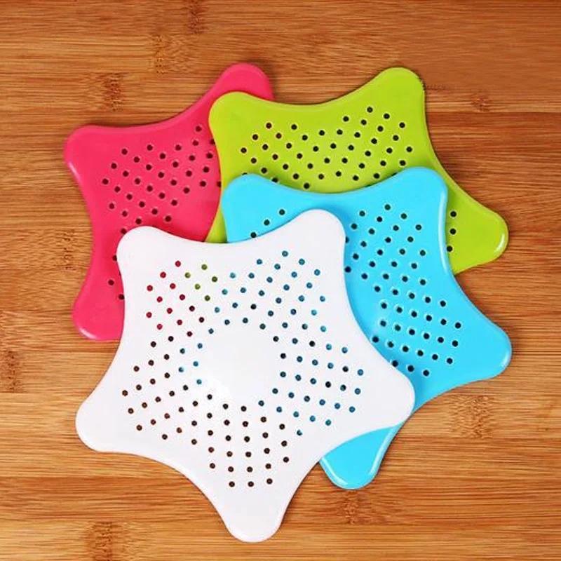 1 pcs Bathroom toilet hair Filter Silicone sucker Kitchen sink bathroom sewer Pentagram Anti-blocking Sink bathroom accessories