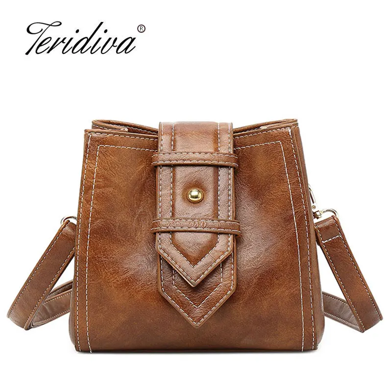 

Teridiva Small Women's Handbags Vintage Bucket Bags Women Messenger Bag Casual Shoulder Bags for Female Bag Ladies Crossbody