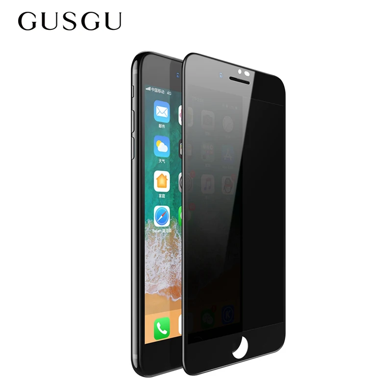 GUSGU анти шпионское закаленное стекло для iPhone 8 7 Plus защита экрана от подглядывания