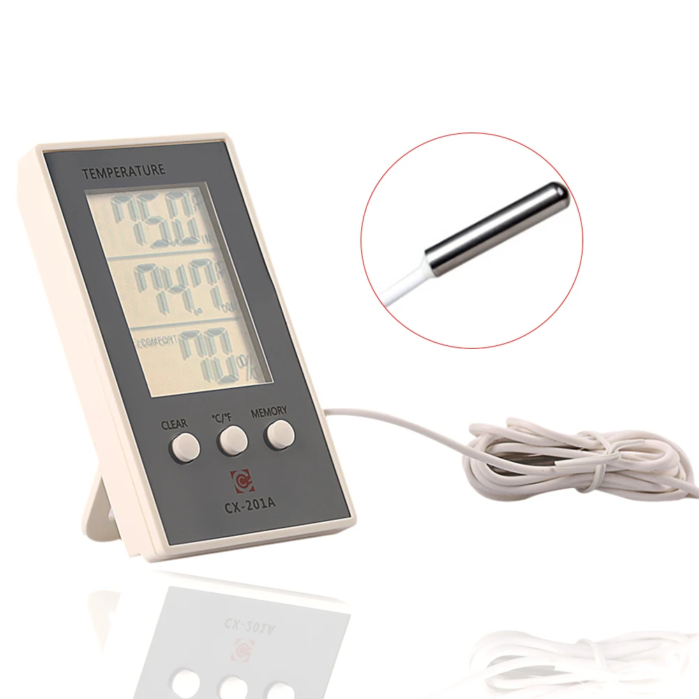 

Indoor Humidity Meter with Temperature Sensor LCD Digital Weather Station Thermometer Hygrometer In/Out Temperature Meter