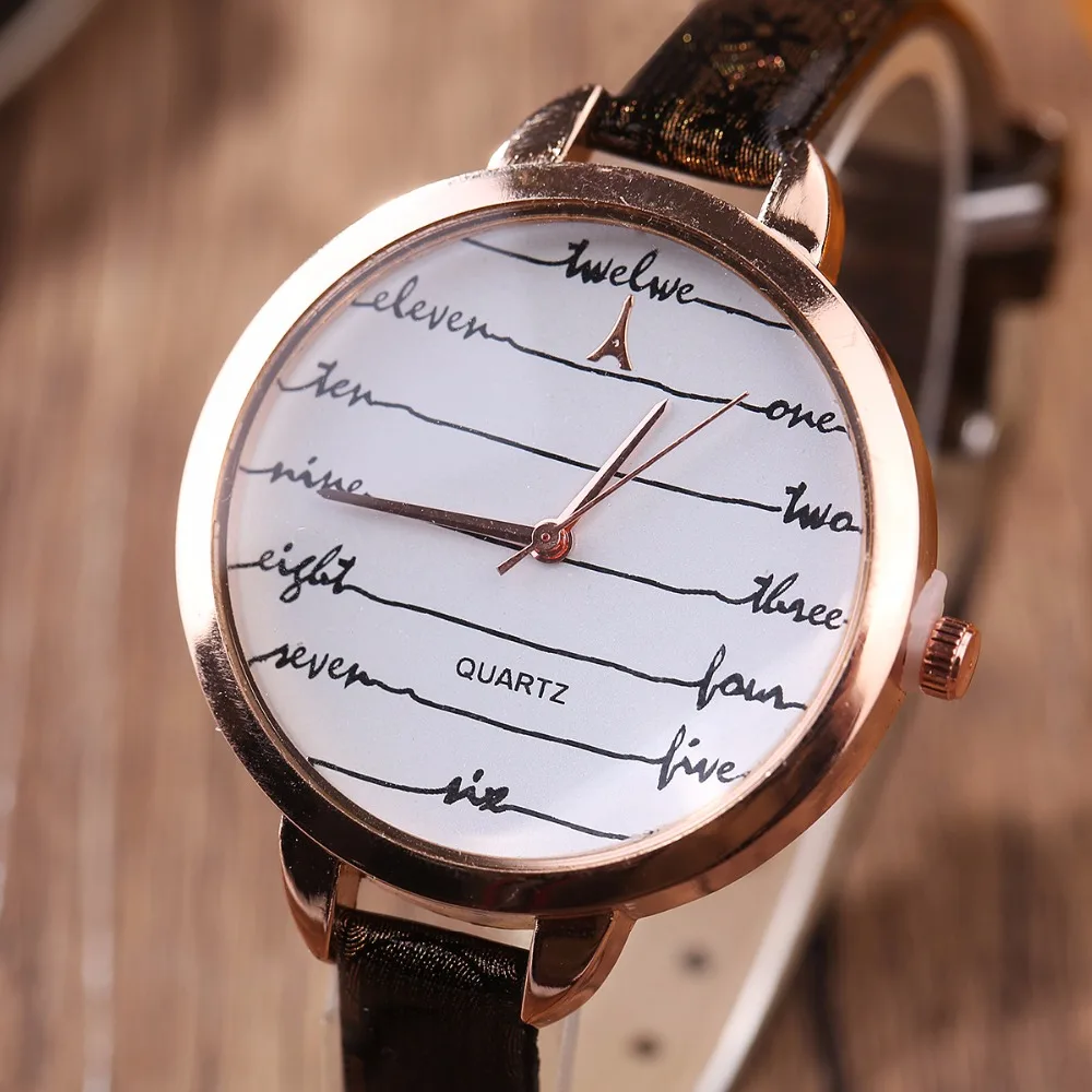 

MINHIN Women Leather Strap Wrist Watch Fashion Hot Sale Casual Quartz Watch Stylish Design Gold Watch Relogio Feminino