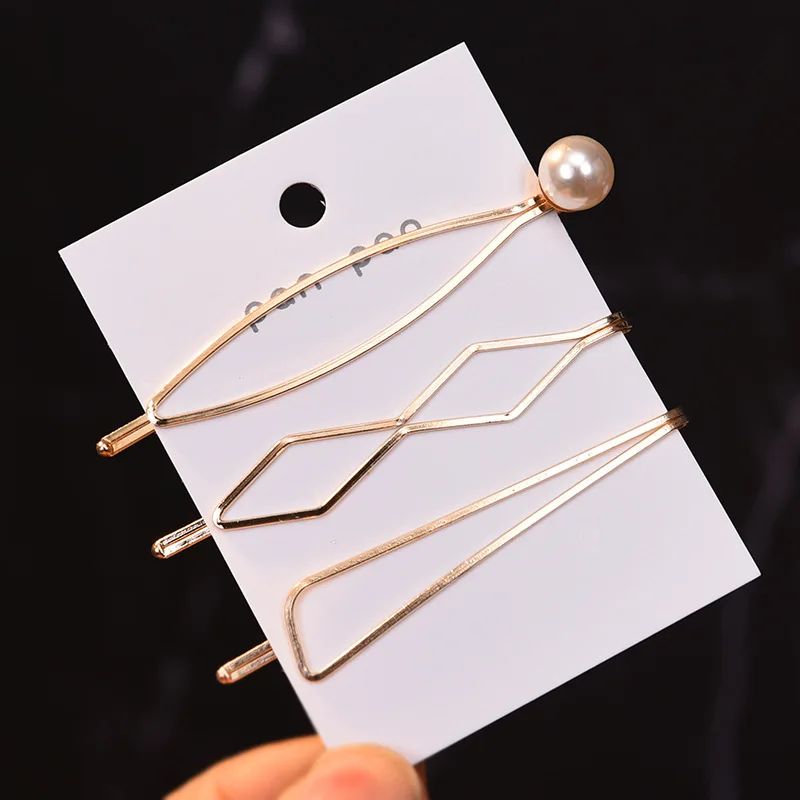 

fashion Korean style Women Girls zinc alloy Metal metal wire-drawin Clip Combination Barrette Hairpin Hairs Styling Accessories