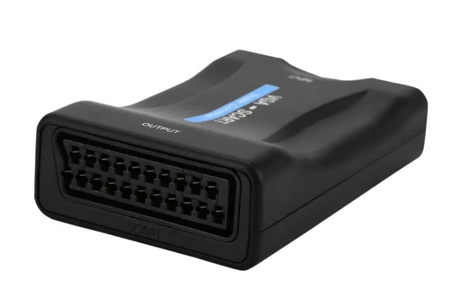 1080 P VGA в SCART HD видео конвертер адаптер+ инфракрасный пульт дистанционного управления+ USB кабель+ VGA кабель Поддержка OVERSCAN и UNDERSCAN