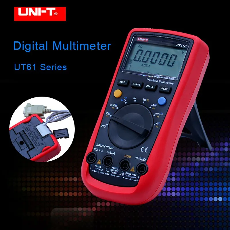 UNI-T UT61E Digital Multimeter PC Connect AC DC Voltage Meter Data Hold Mode 22000 Display Count LCD Screen High Reliability UNI-T UT61E Digital Multimeter PC Connect AC DC Voltage Meter Data Hold Mode 22000 Display Count LCD Screen High Reliability