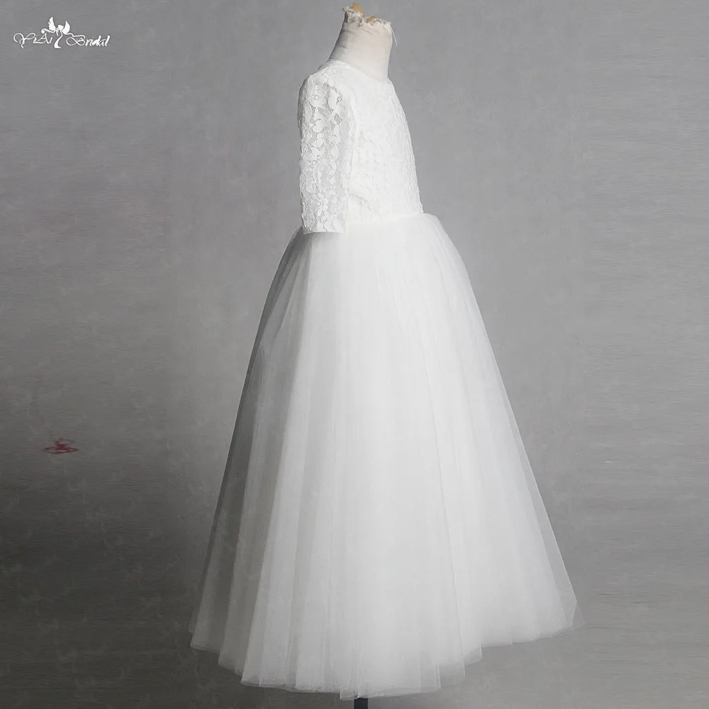 Fg73 реальные фотографии yiaibridal Половина рукава розовый пояс Тюлевая юбка Обувь для девочек в цветочек Нарядные платья свадебные Обувь для