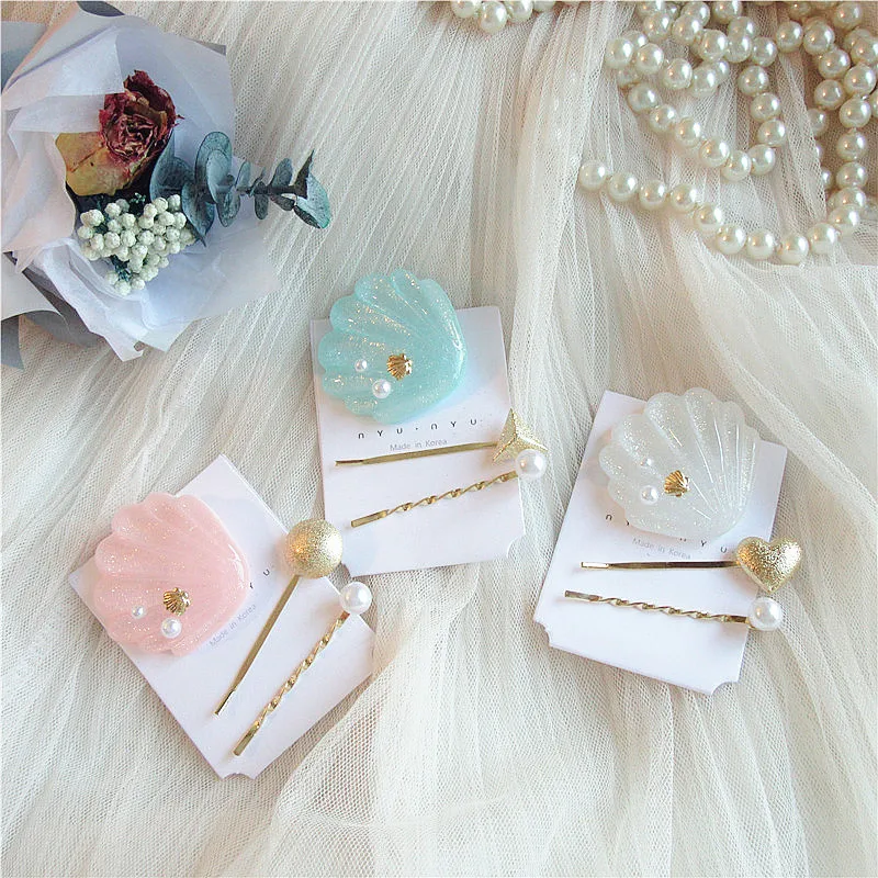 

3 Pcs Japanese Fashion Exquisite Marine Shell Starfish Hairpins Girl Women Temperament Beautiful Holiday Hair Accessories