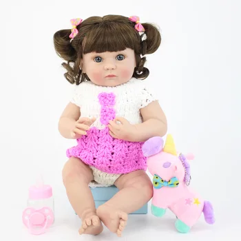 

35cm Full Body Silicone Vinyl Reborn Baby Doll Toys Lifelike 14inch Princess Mini Girl Babies Doll Birthday Gift Bathe Toy