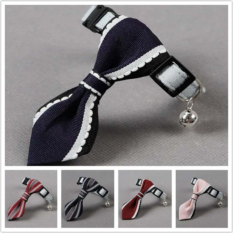 

Pet Dog Cat Puppy Tie Neck Ties with Adjustable Collar for Small Dogs Cats Pet Accessories Fashion Tie with Bell Neck 20-31cm