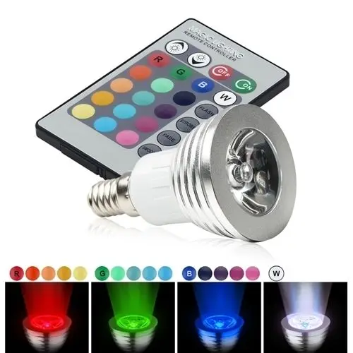 

10pcs New 220V /110V RGB Bulb lamp RGB LED Bulb E14 3W LED Lamp Light Led Spotlight Spot light 16 Color Change Dimmable Lamp