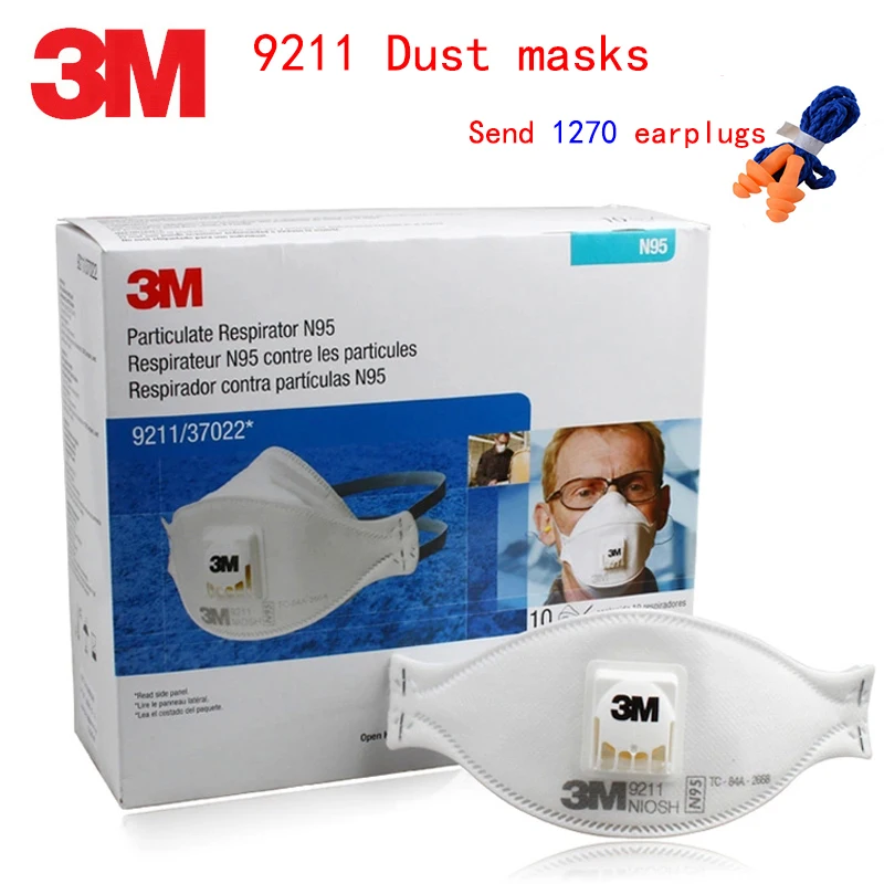 3M 9211 respirator dust mask With a breathing valve dust mask against PM2 5 font b