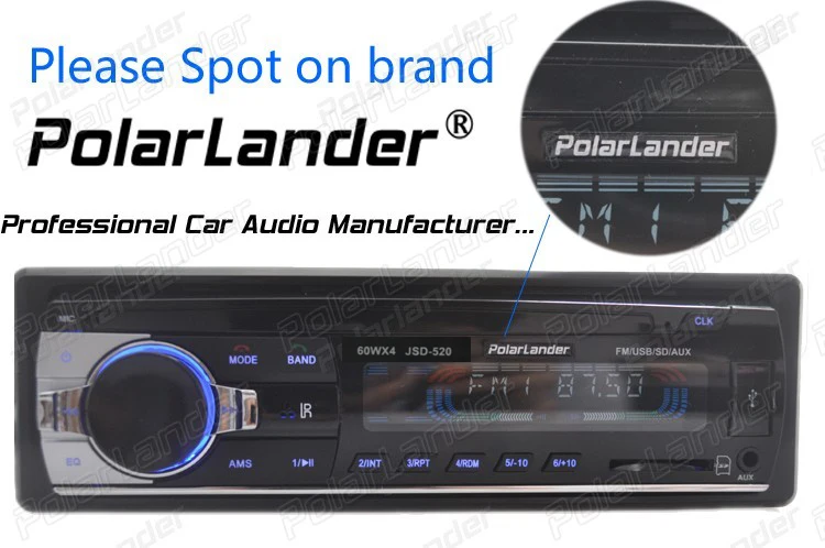 1 din Polarlander Buletooth автомобильный радиоприемник Mp3 плеер FM USB SD TF AUX IN 12V автомобильный аудио стерео с разъемом ISO дистанционное управление