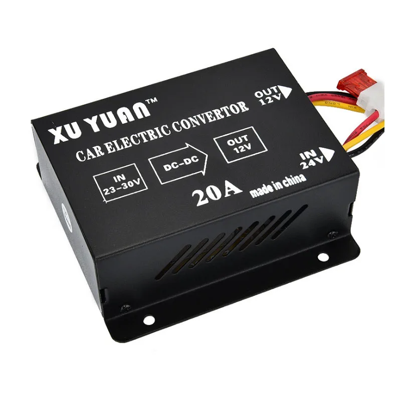 

Car Truck Power Converter Inverter 24V to 12V 20A Auto Power Automobile Step-down Transformers Negative Boosters