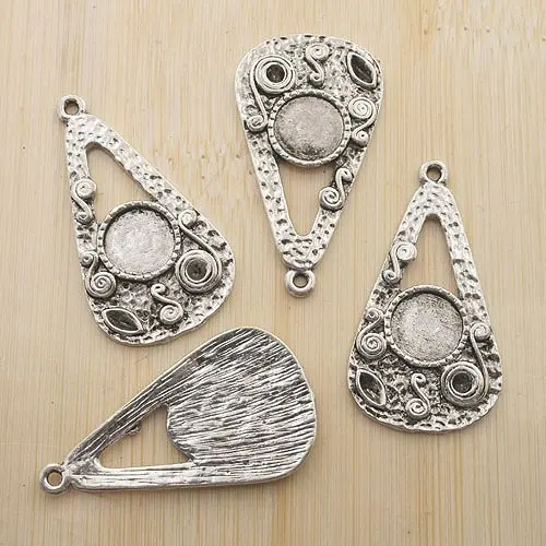 10 шт. 40x22 мм античный серебряный Кабошон (кабошон размером мм) G383|antique silver|set cabochonsets