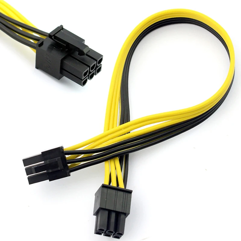 Graphics Video Card Miner Mining Wire 18AWG 1PCS PCI-E PCIE PCI-Express 6P Male to 6Pin Male DIY Power Cable BTC Extended